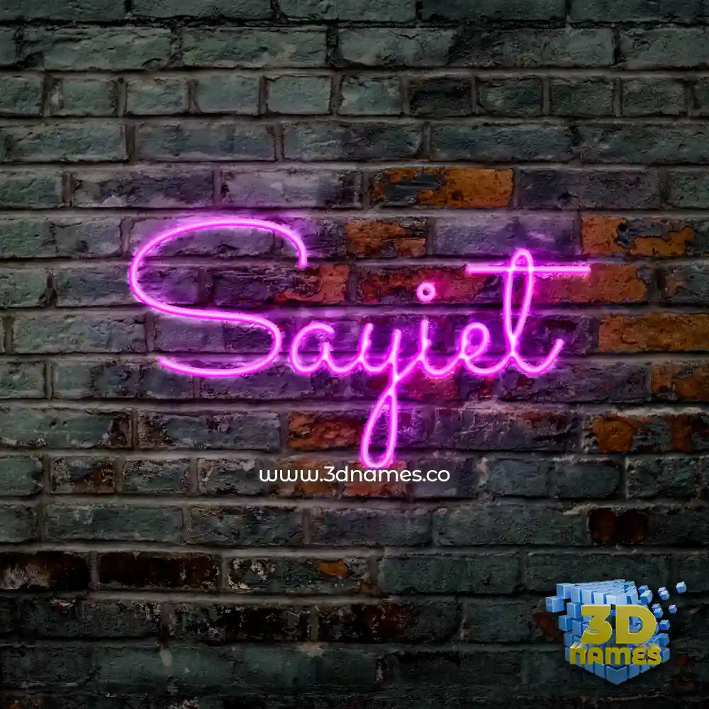 sayiet in Pink Neon style - 3D name wallpaper