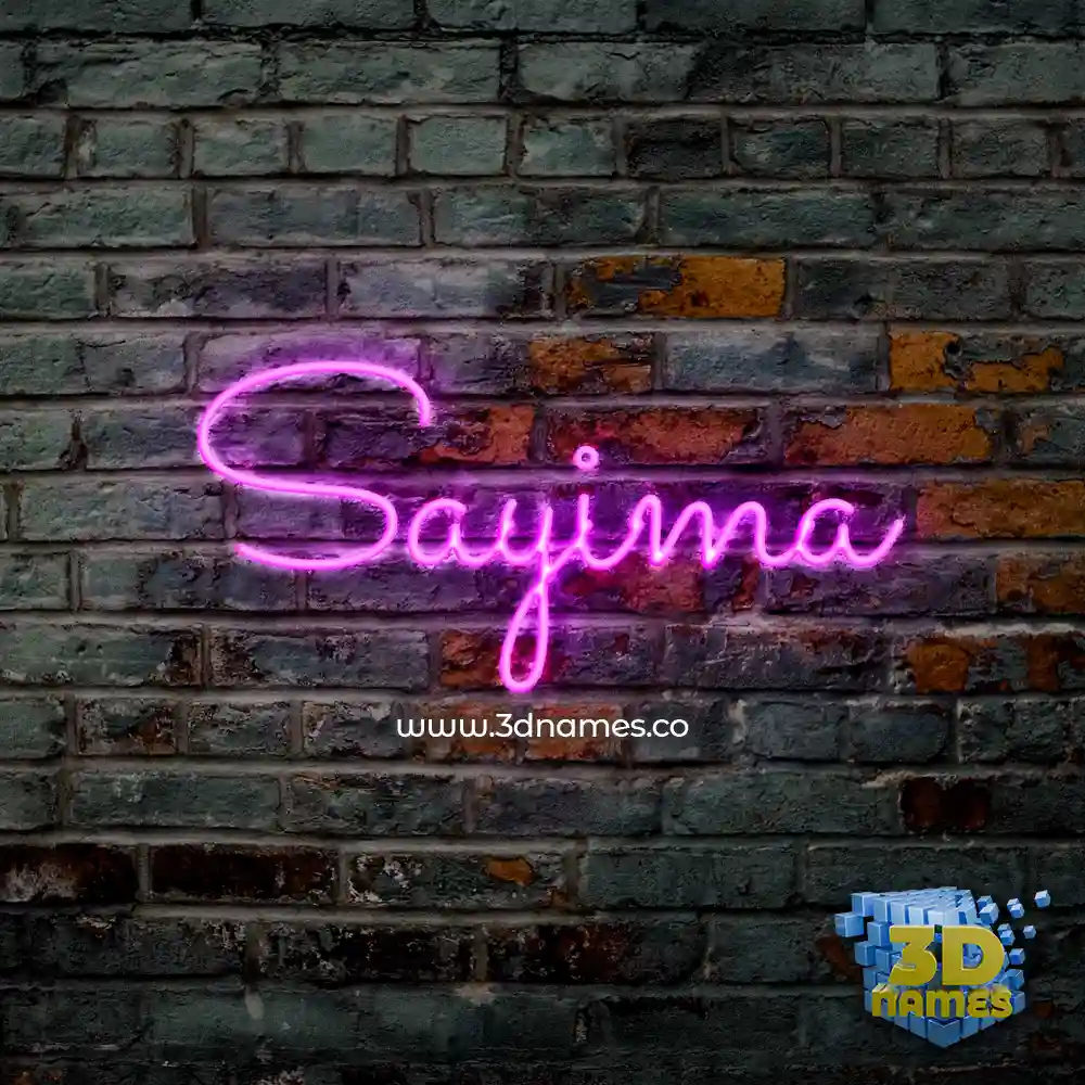 sayima in Pink Neon style - 3D name wallpaper
