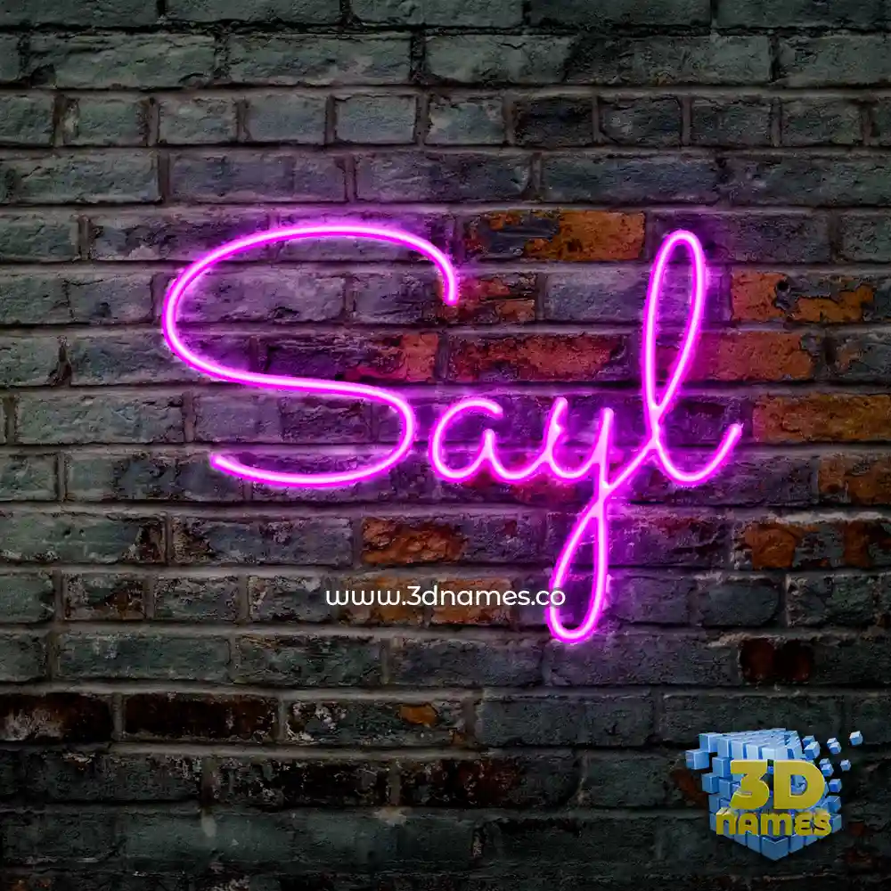sayl in Pink Neon style - 3D name wallpaper