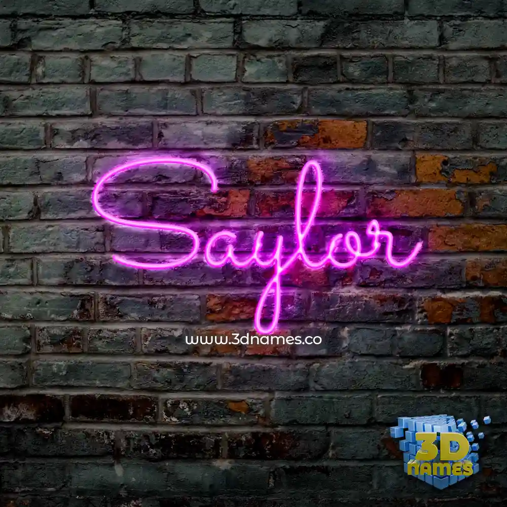 saylor in Pink Neon style - 3D name wallpaper