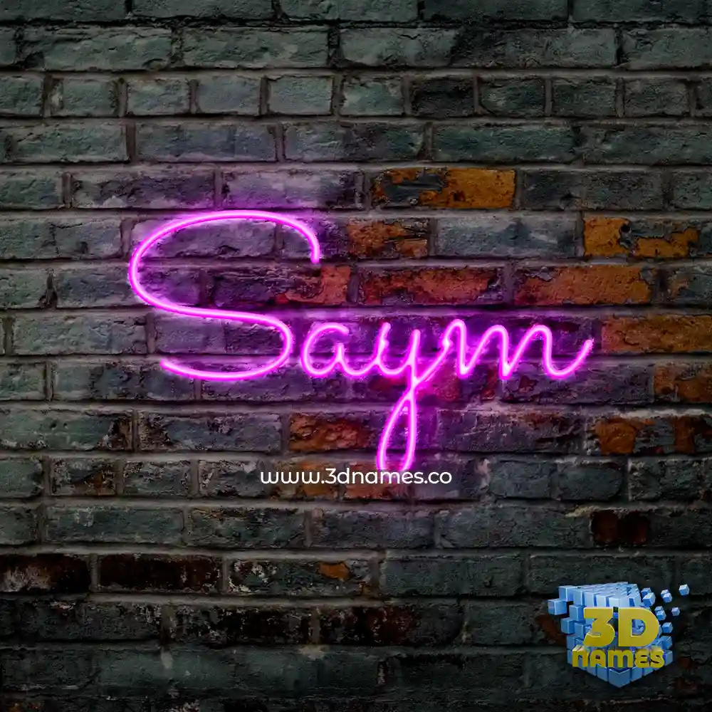 saym in Pink Neon style - 3D name wallpaper