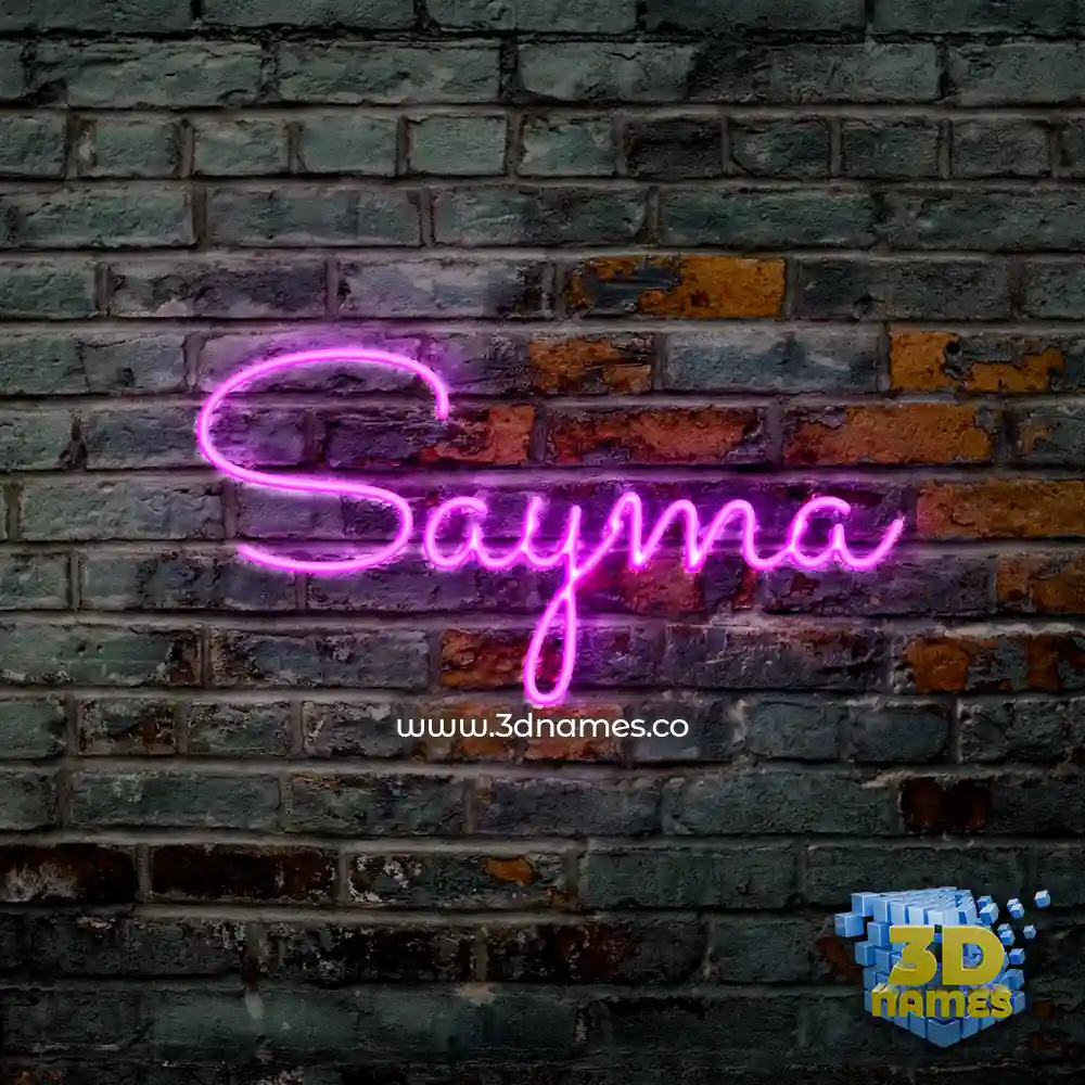 sayma in Pink Neon style - 3D name wallpaper
