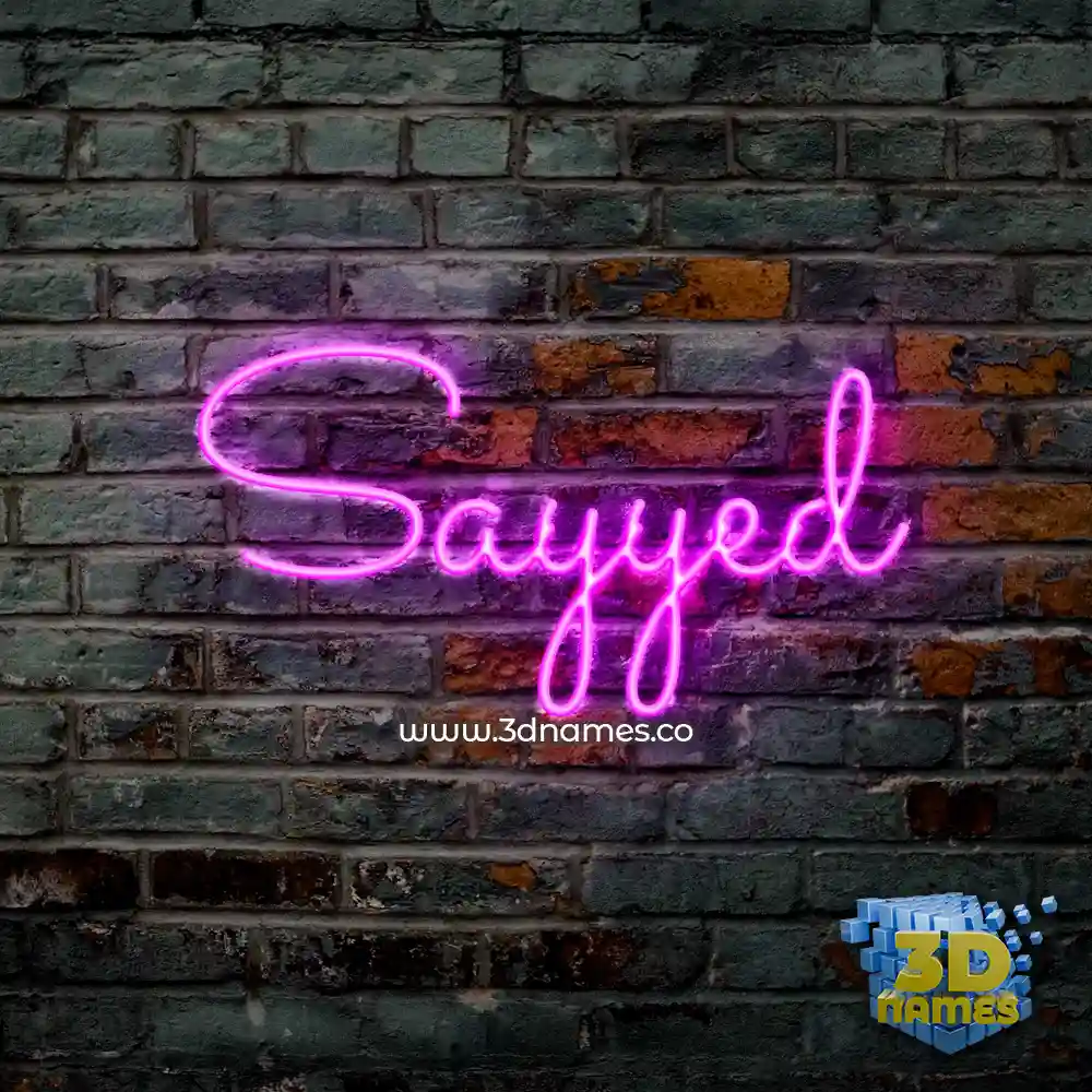sayyed in Pink Neon style - 3D name wallpaper