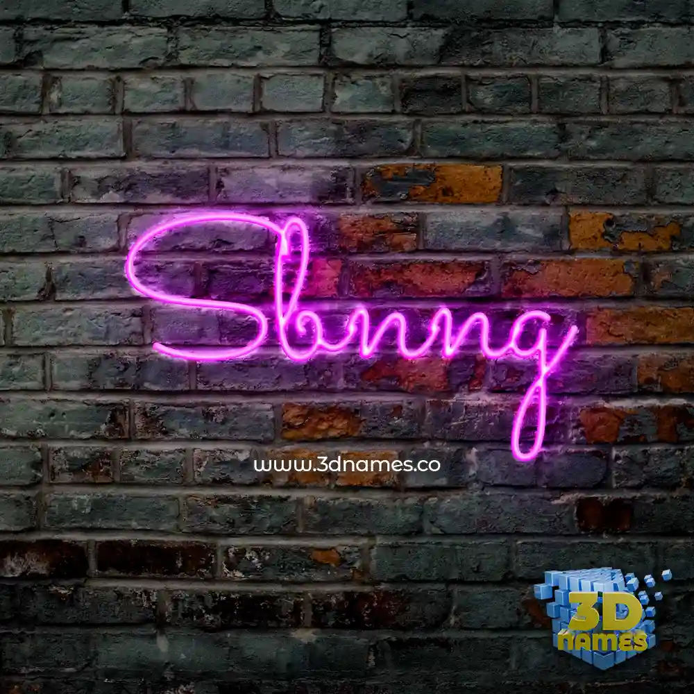 sbnng in Pink Neon style - 3D name wallpaper