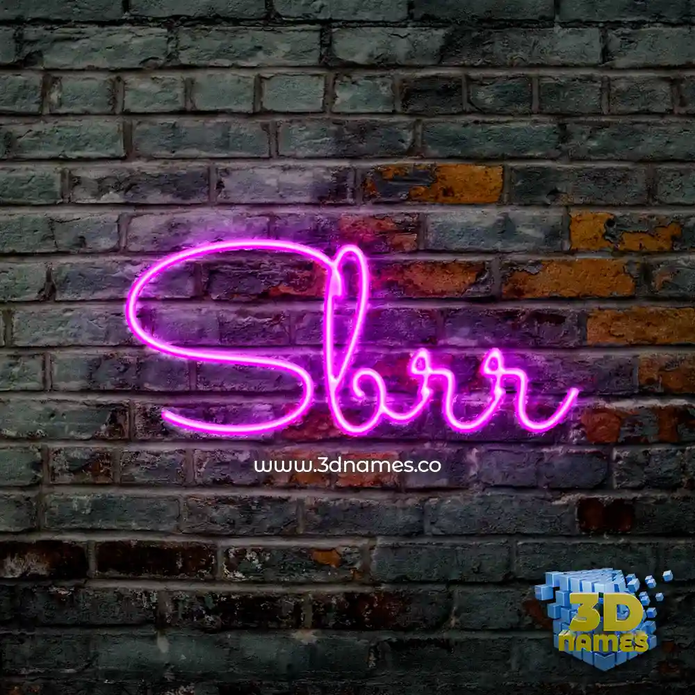 sbrr in Pink Neon style - 3D name wallpaper