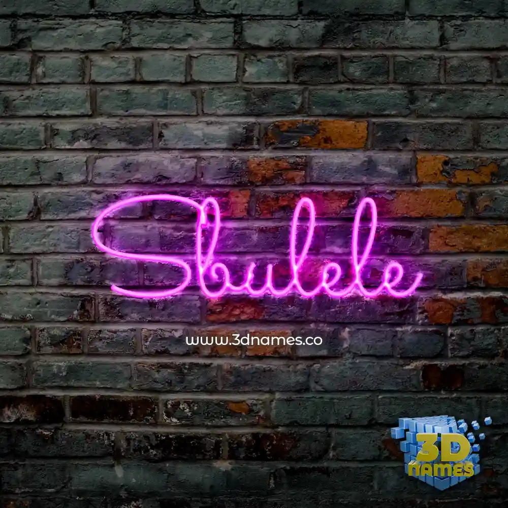 sbulele in Pink Neon style - 3D name wallpaper