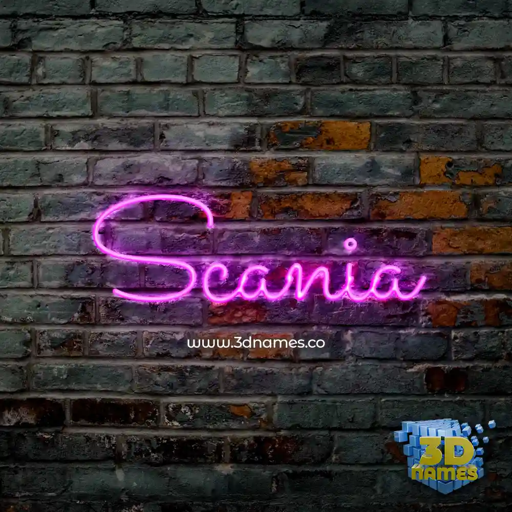 scania in Pink Neon style - 3D name wallpaper