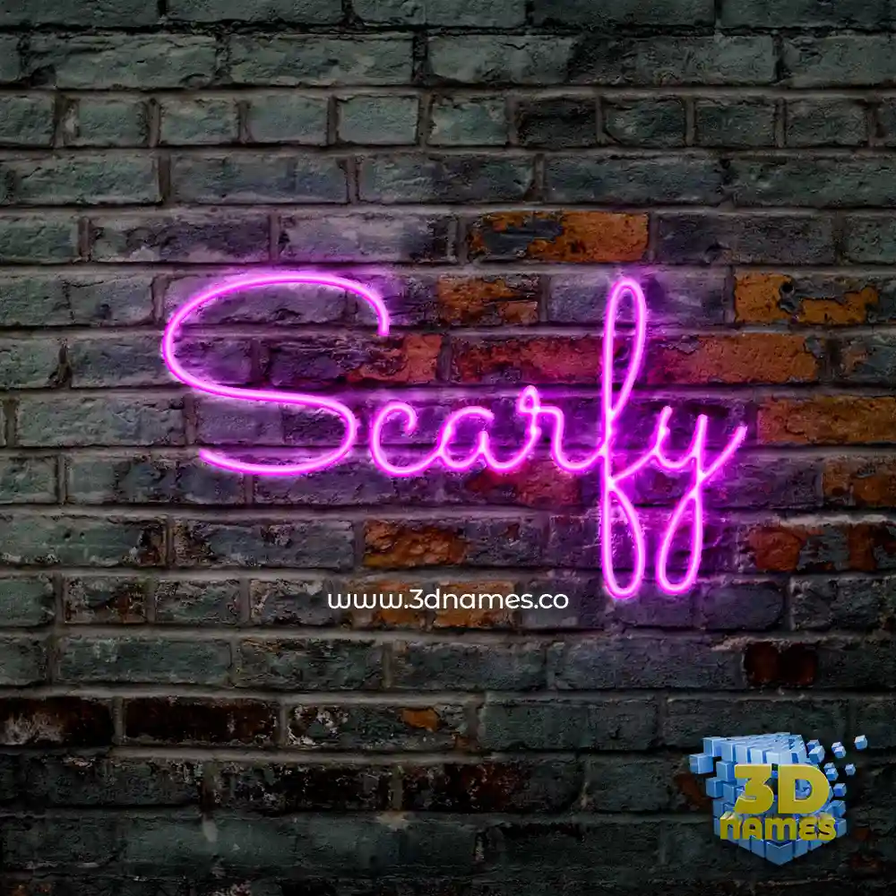 scarfy in Pink Neon style - 3D name wallpaper