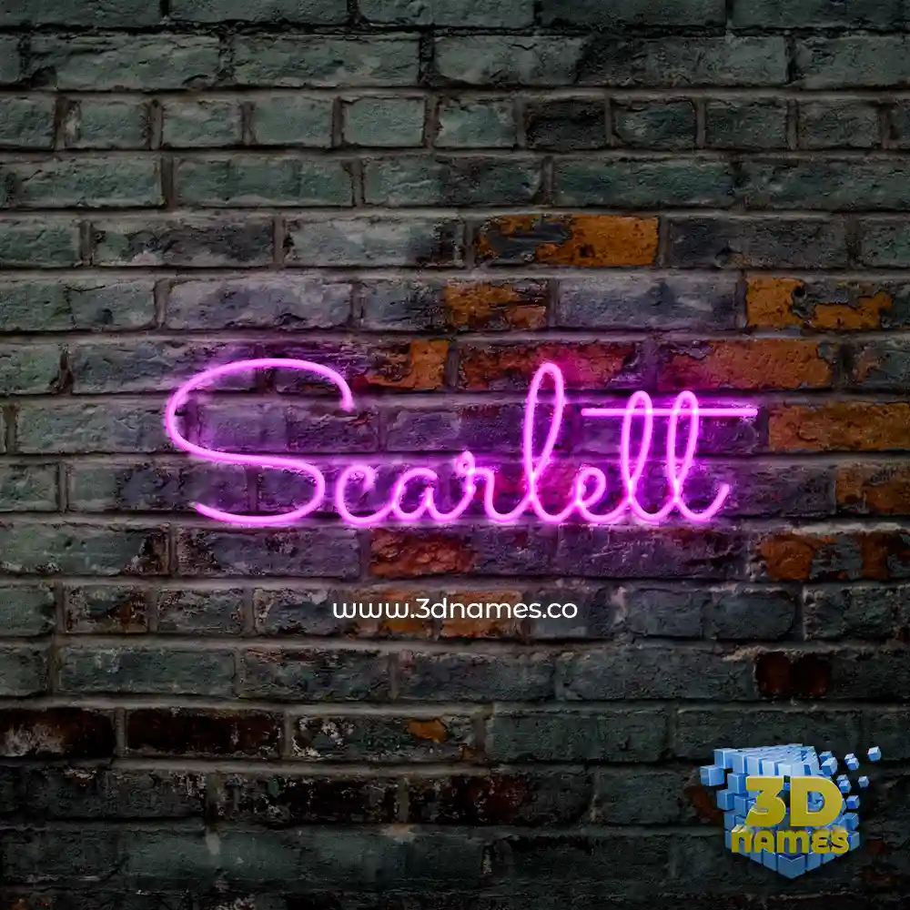 scarlett in Pink Neon style - 3D name wallpaper