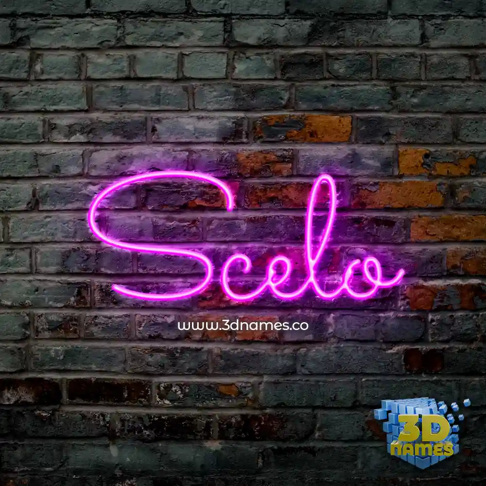 scelo in Pink Neon style - 3D name wallpaper