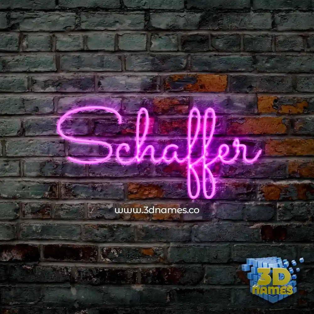 schaffer in Pink Neon style - 3D name wallpaper