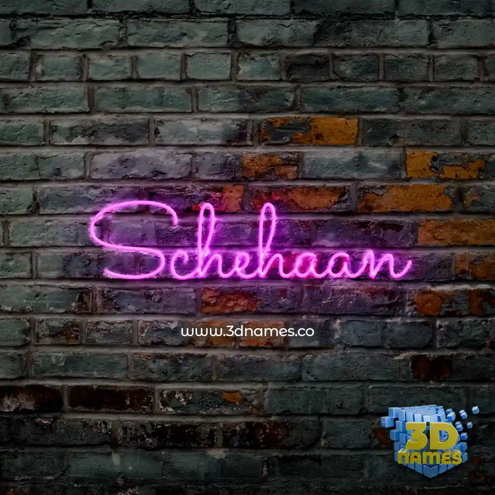 schehaan in Pink Neon style - 3D name wallpaper