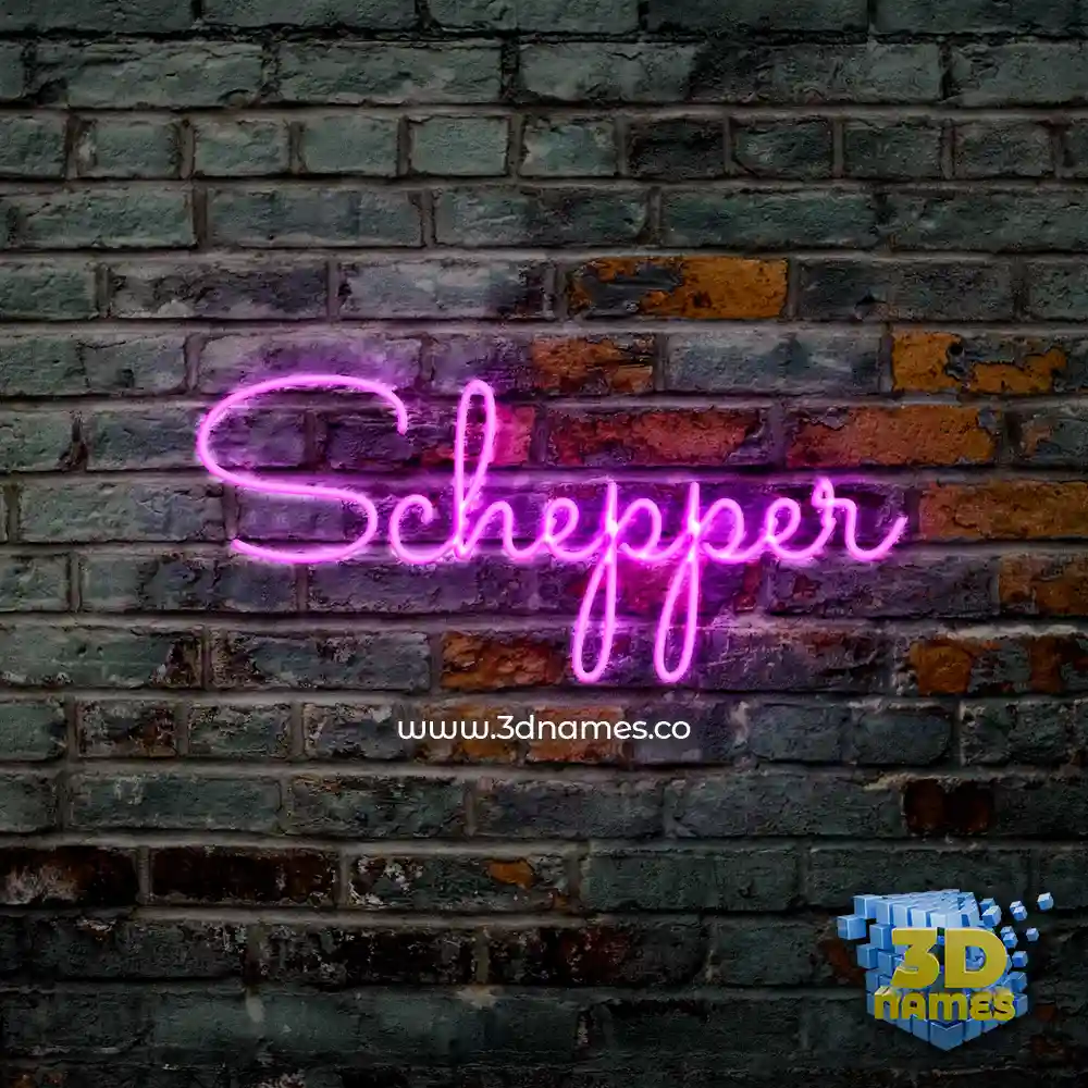 schepper in Pink Neon style - 3D name wallpaper