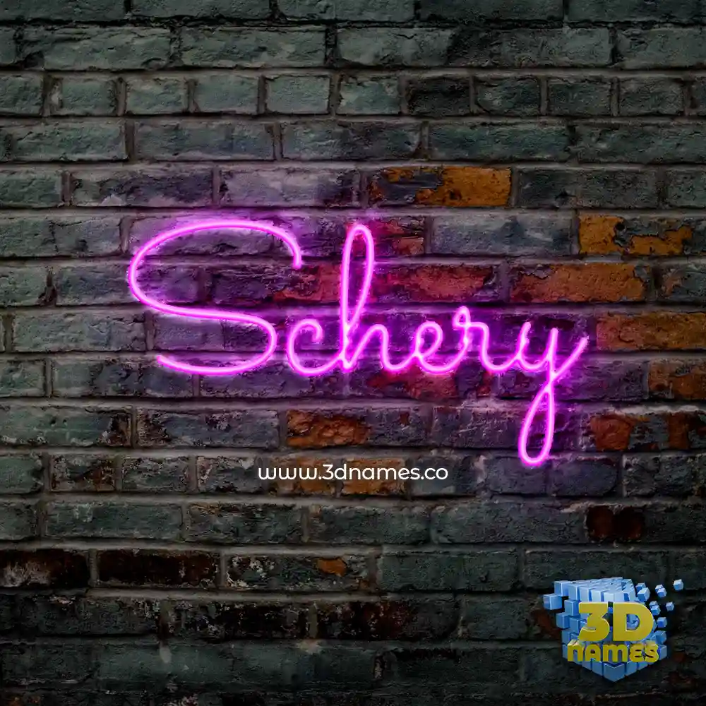 schery in Pink Neon style - 3D name wallpaper