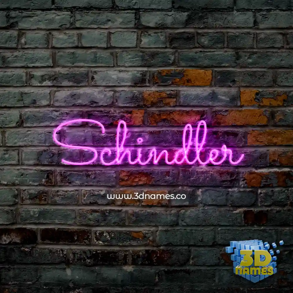 schindler in Pink Neon style - 3D name wallpaper