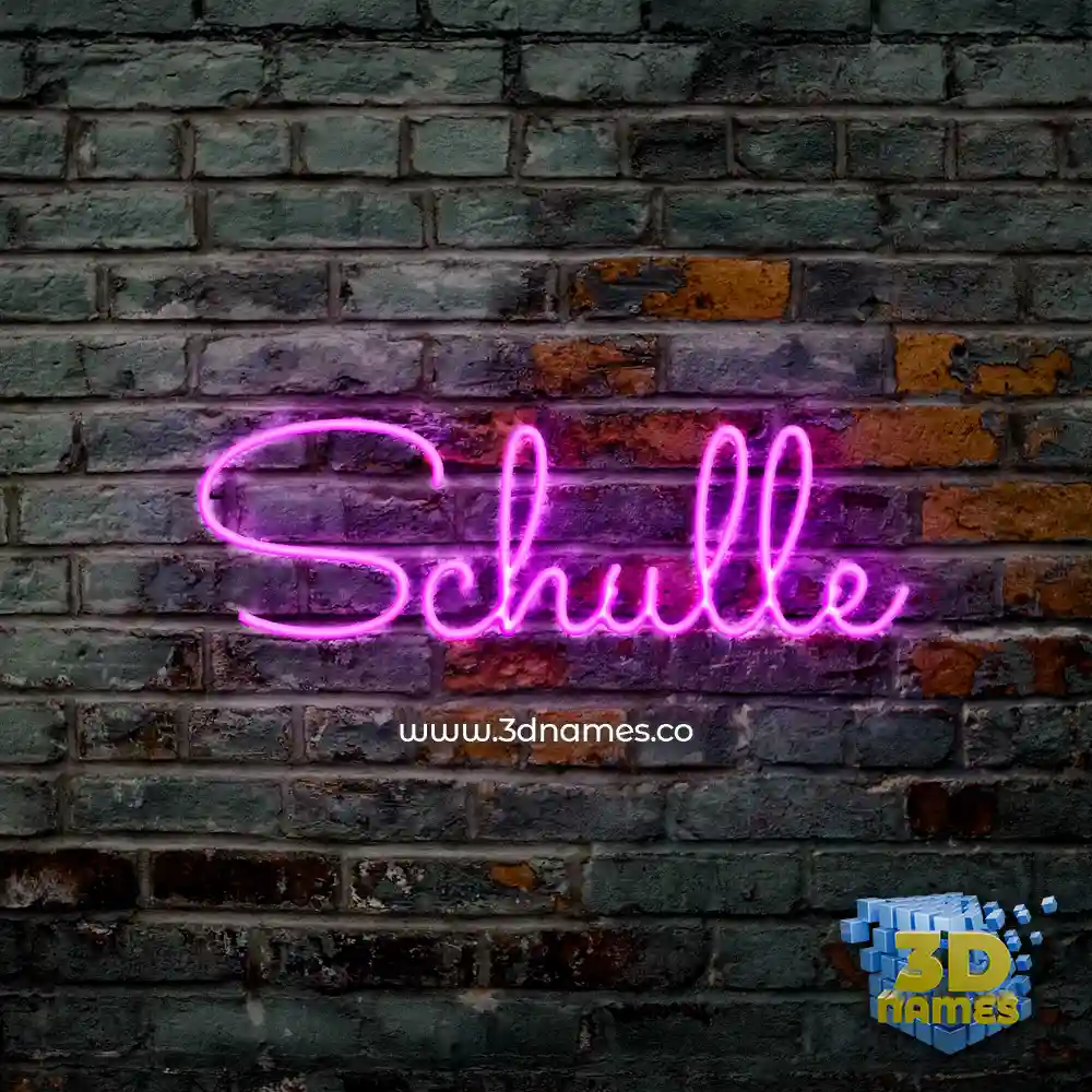 schulle in Pink Neon style - 3D name wallpaper