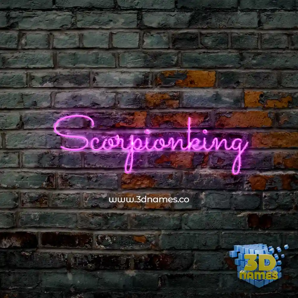 scorpionking in Pink Neon style - 3D name wallpaper