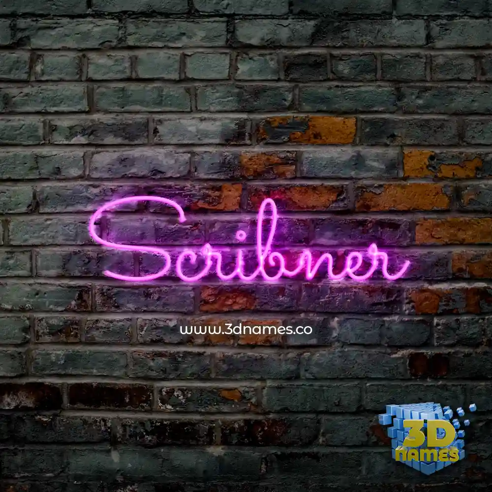 scribner in Pink Neon style - 3D name wallpaper