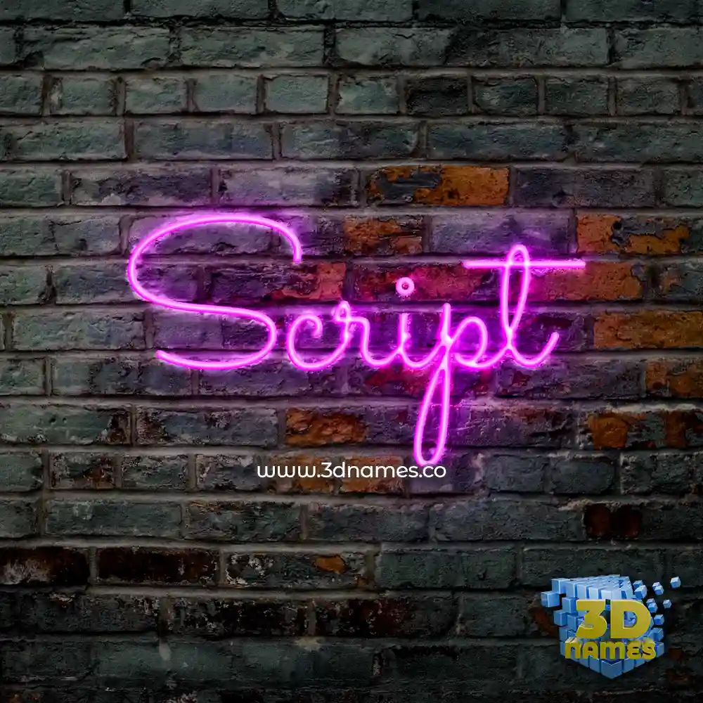 script in Pink Neon style - 3D name wallpaper