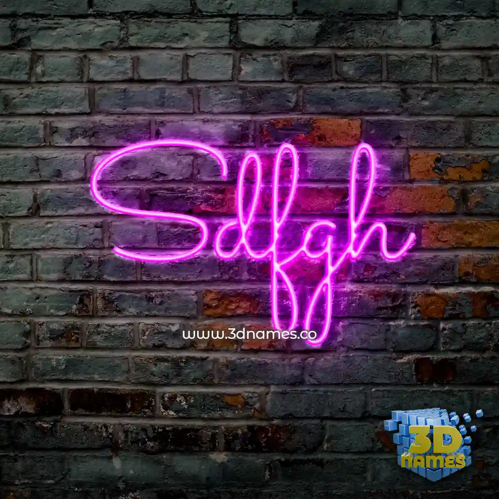 sdfgh in Pink Neon style - 3D name wallpaper