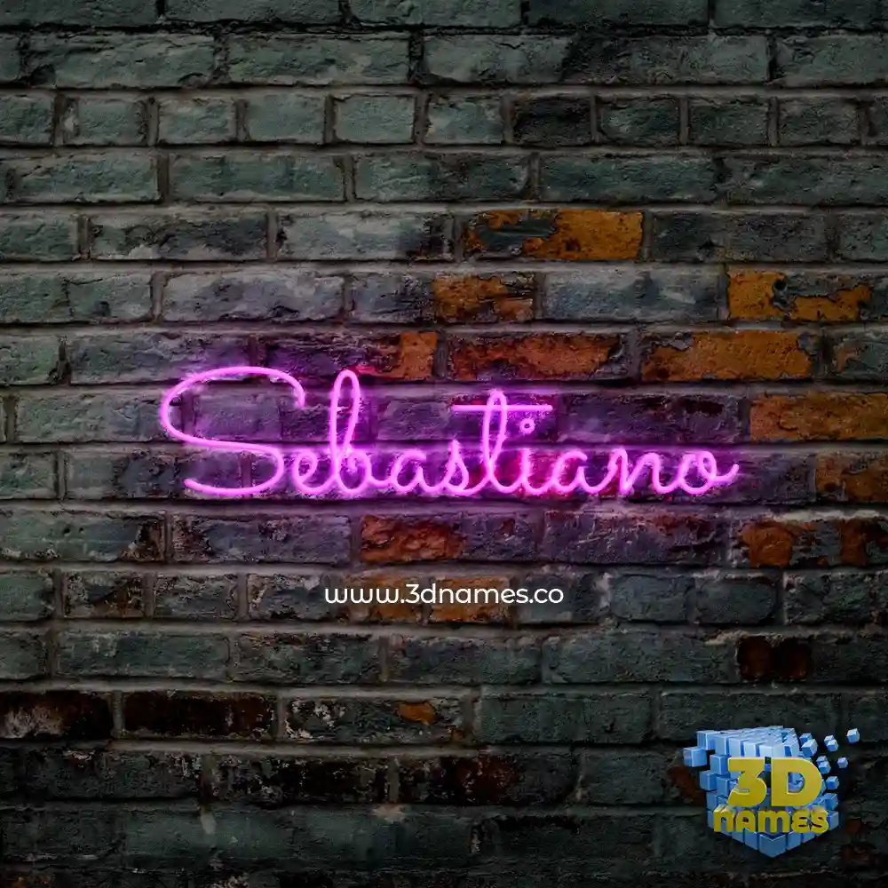 sebastiano in Pink Neon style - 3D name wallpaper