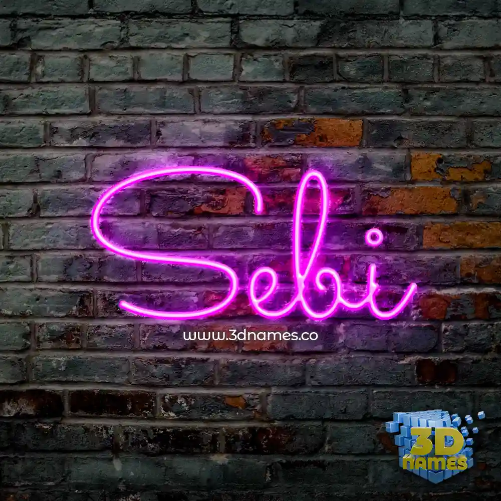sebi in Pink Neon style - 3D name wallpaper