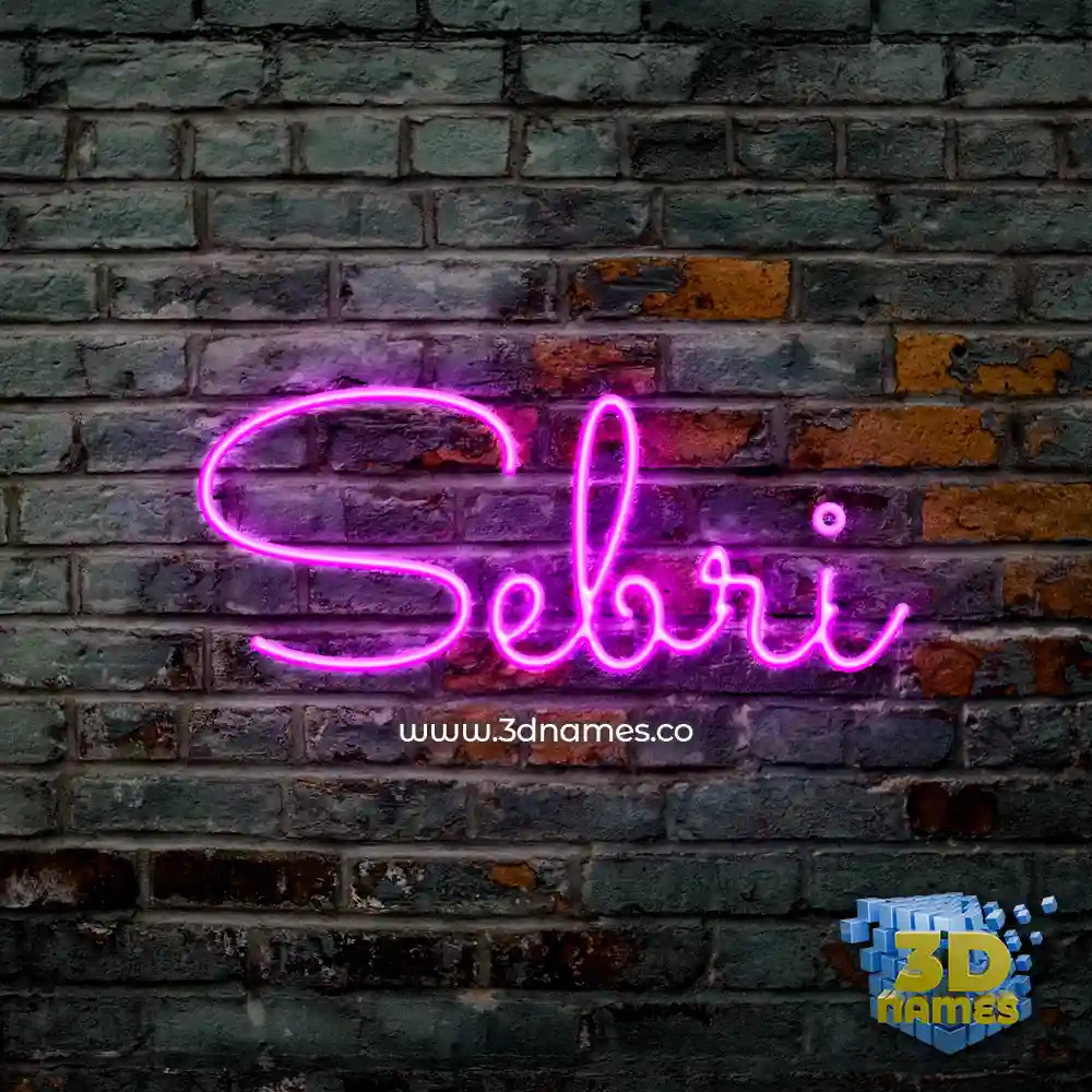 sebri in Pink Neon style - 3D name wallpaper