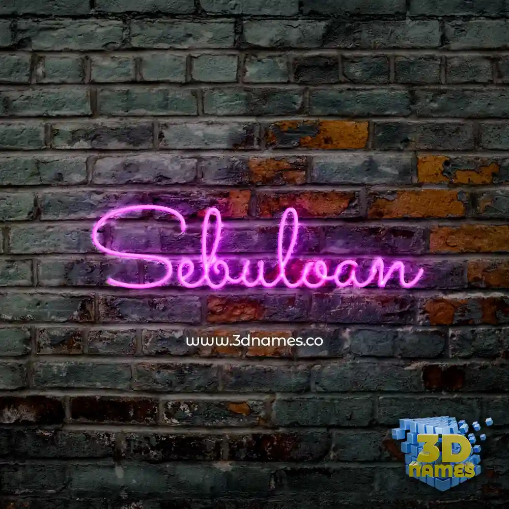 sebuloan in Pink Neon style - 3D name wallpaper