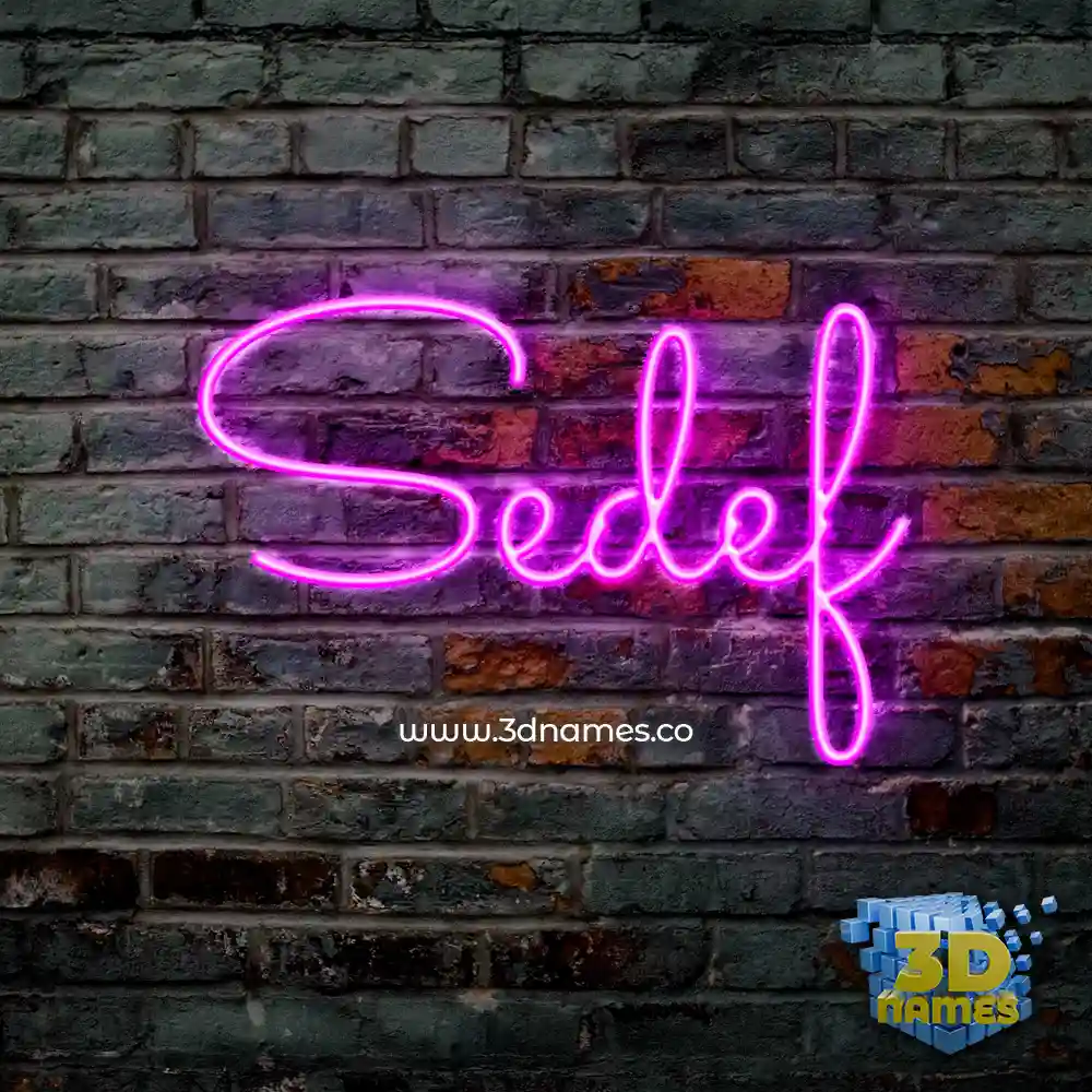 sedef in Pink Neon style - 3D name wallpaper
