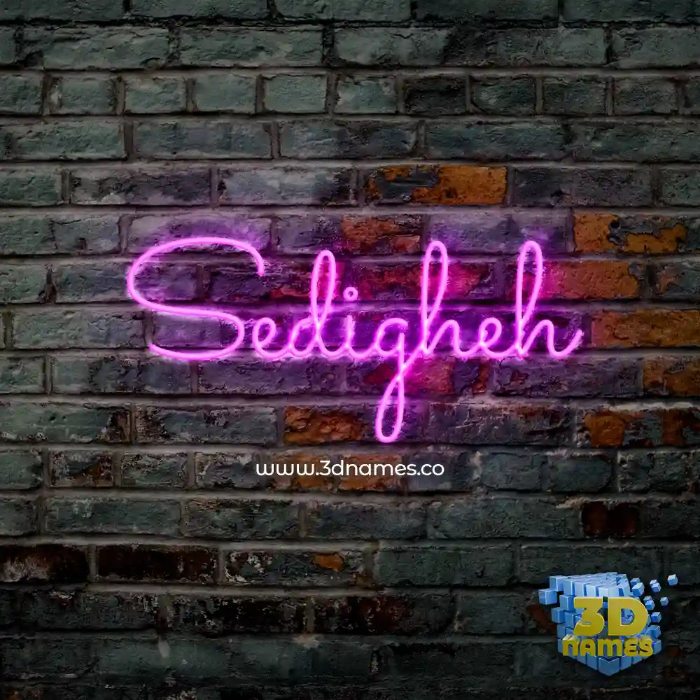 sedigheh in Pink Neon style - 3D name wallpaper