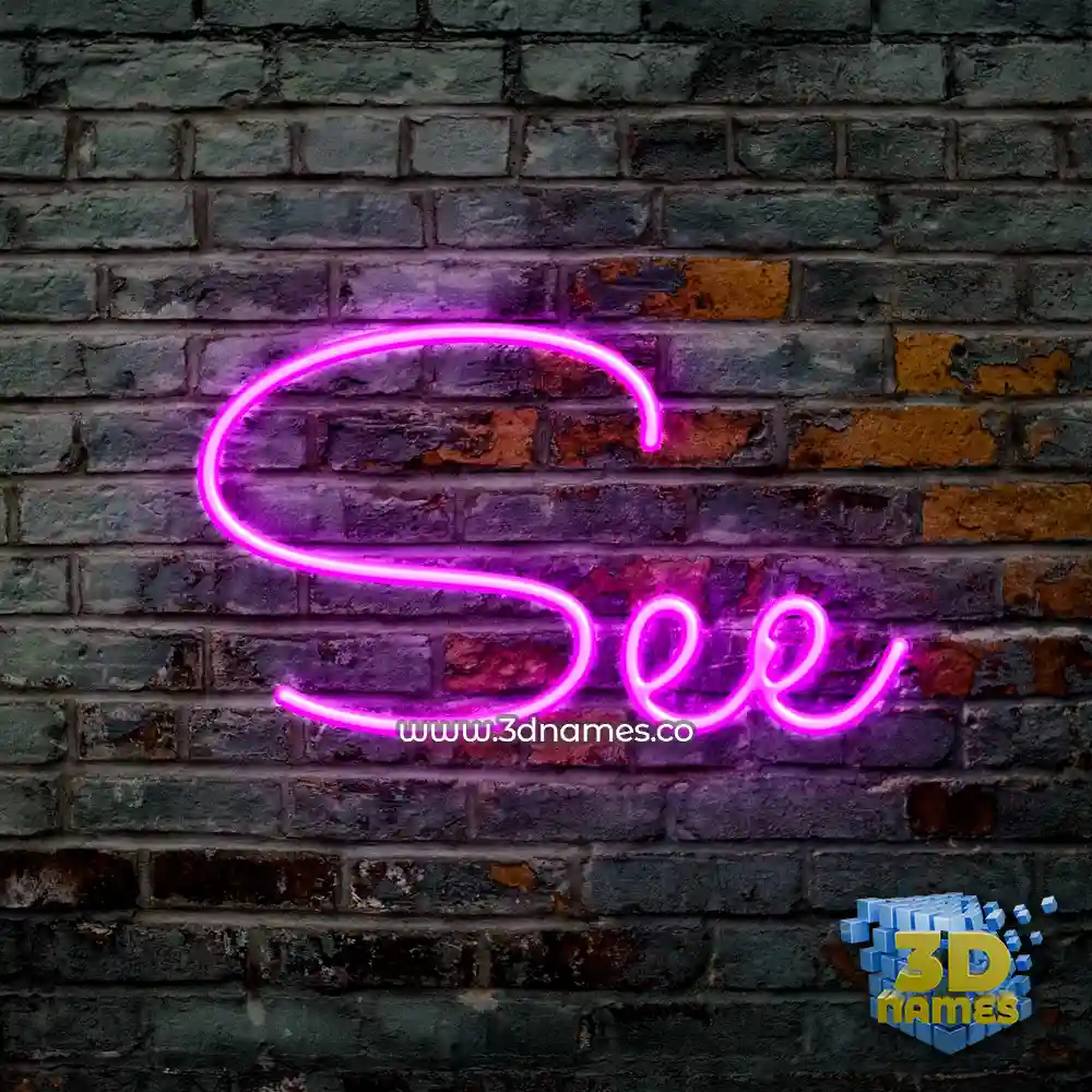see in Pink Neon style - 3D name wallpaper