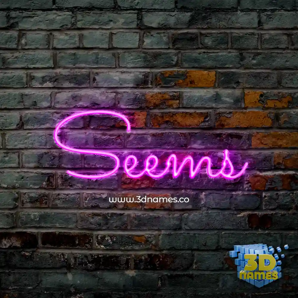 seems in Pink Neon style - 3D name wallpaper