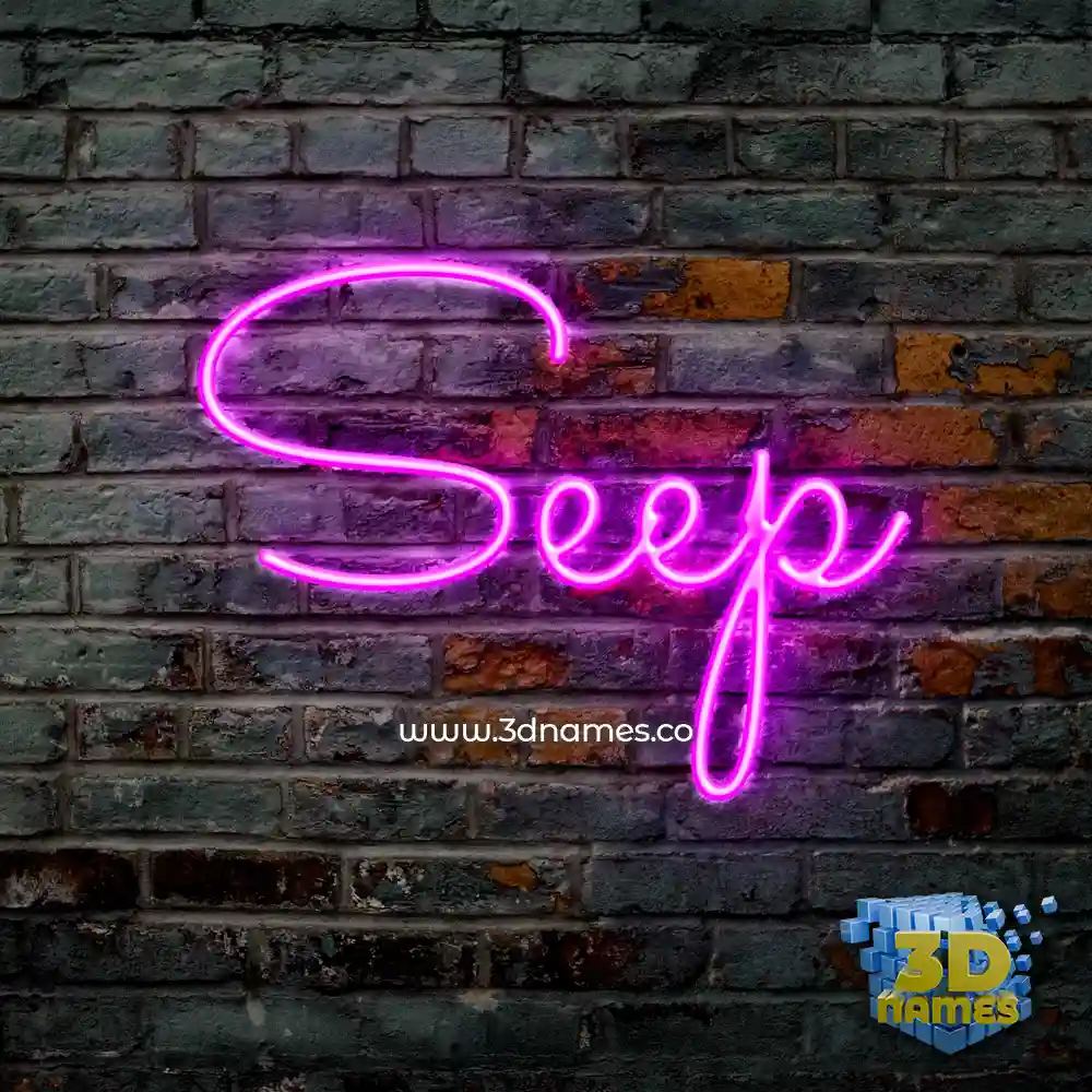 seep in Pink Neon style - 3D name wallpaper