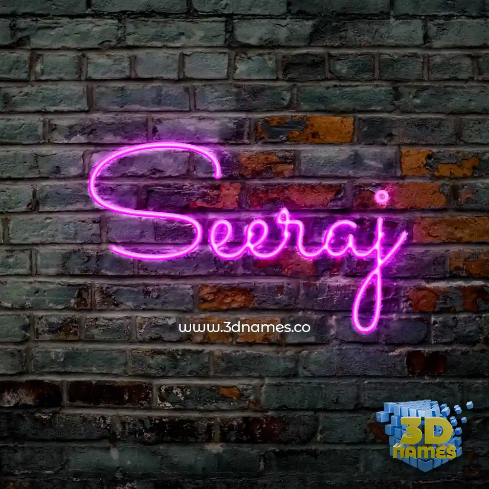seeraj in Pink Neon style - 3D name wallpaper