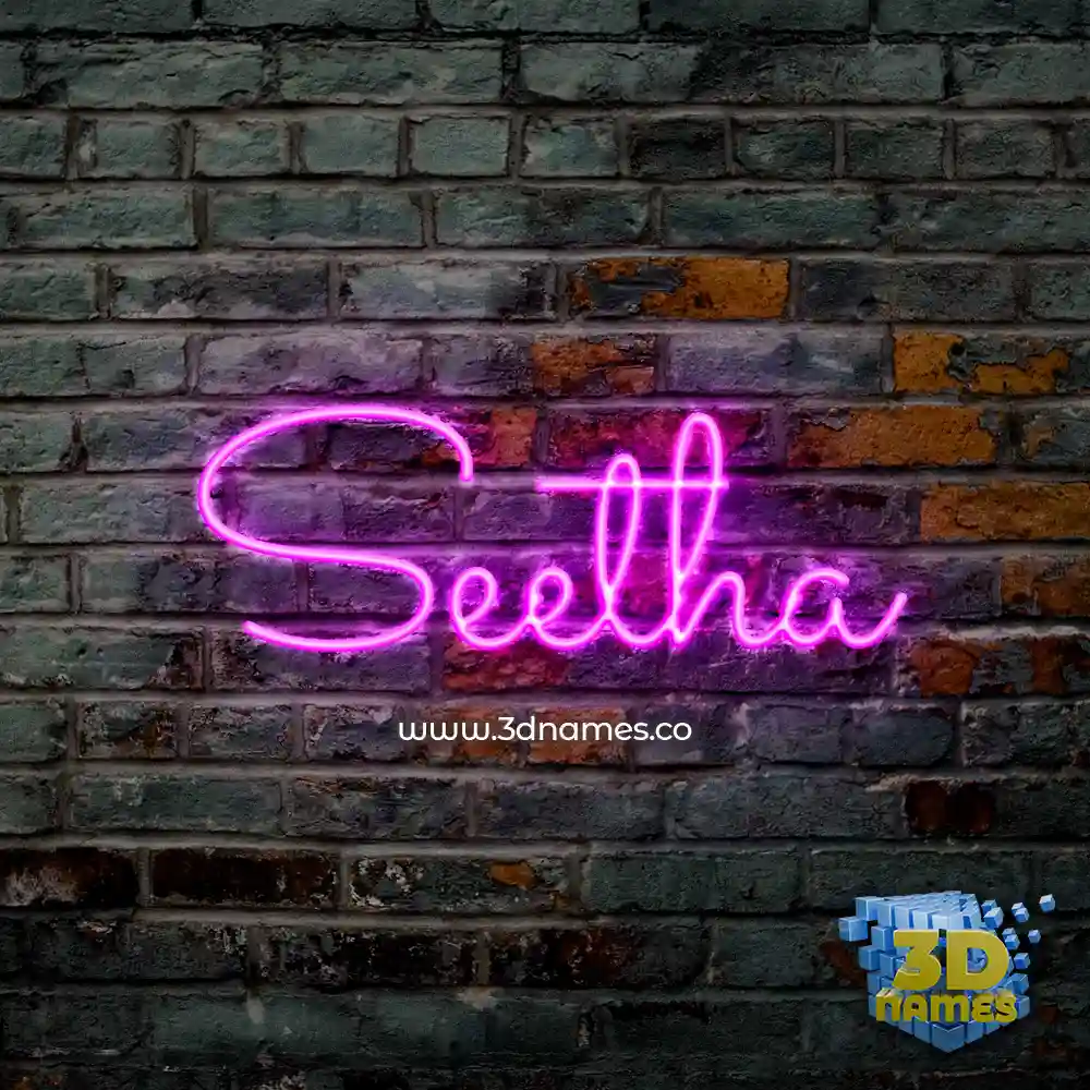 seetha in Pink Neon style - 3D name wallpaper
