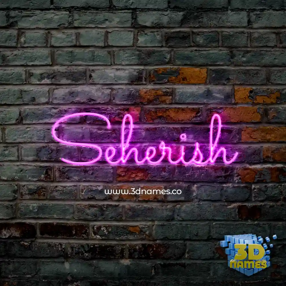 seherish in Pink Neon style - 3D name wallpaper