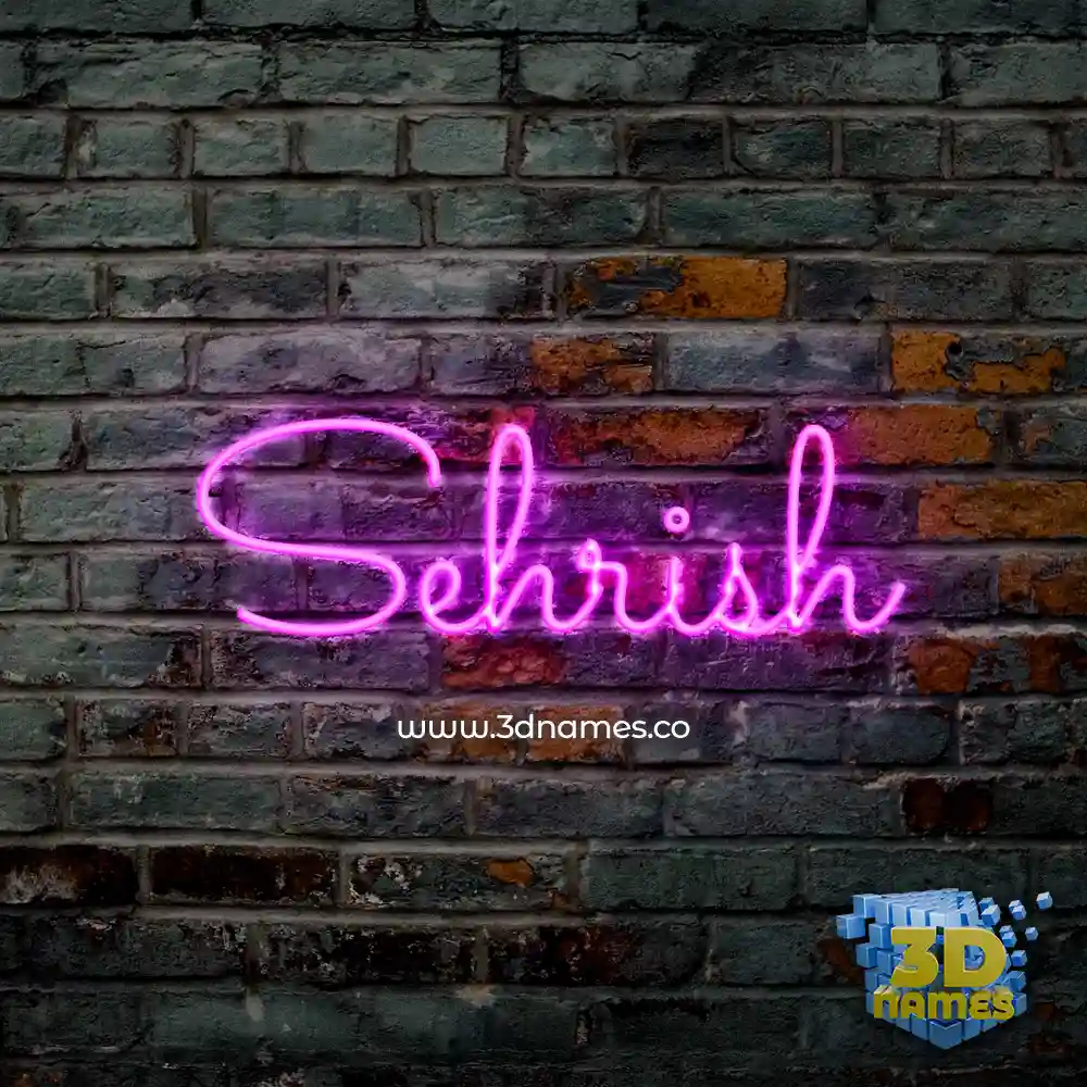 sehrish in Pink Neon style - 3D name wallpaper