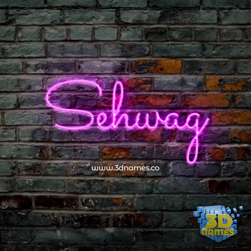 sehwag in Pink Neon style - 3D name wallpaper