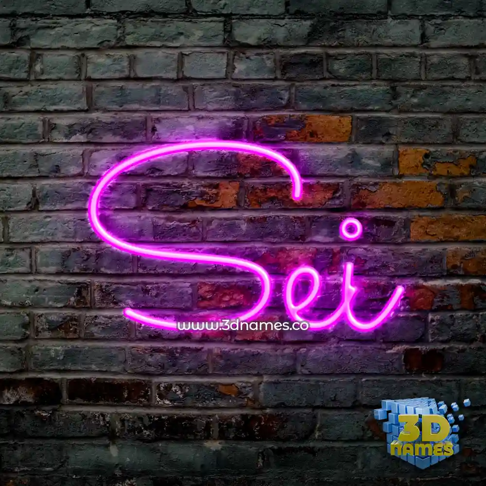 sei in Pink Neon style - 3D name wallpaper
