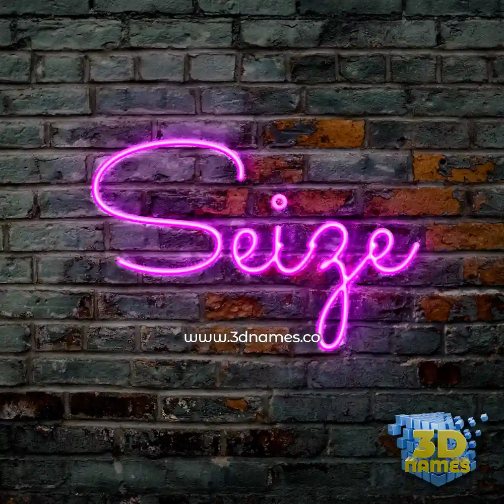 seize in Pink Neon style - 3D name wallpaper