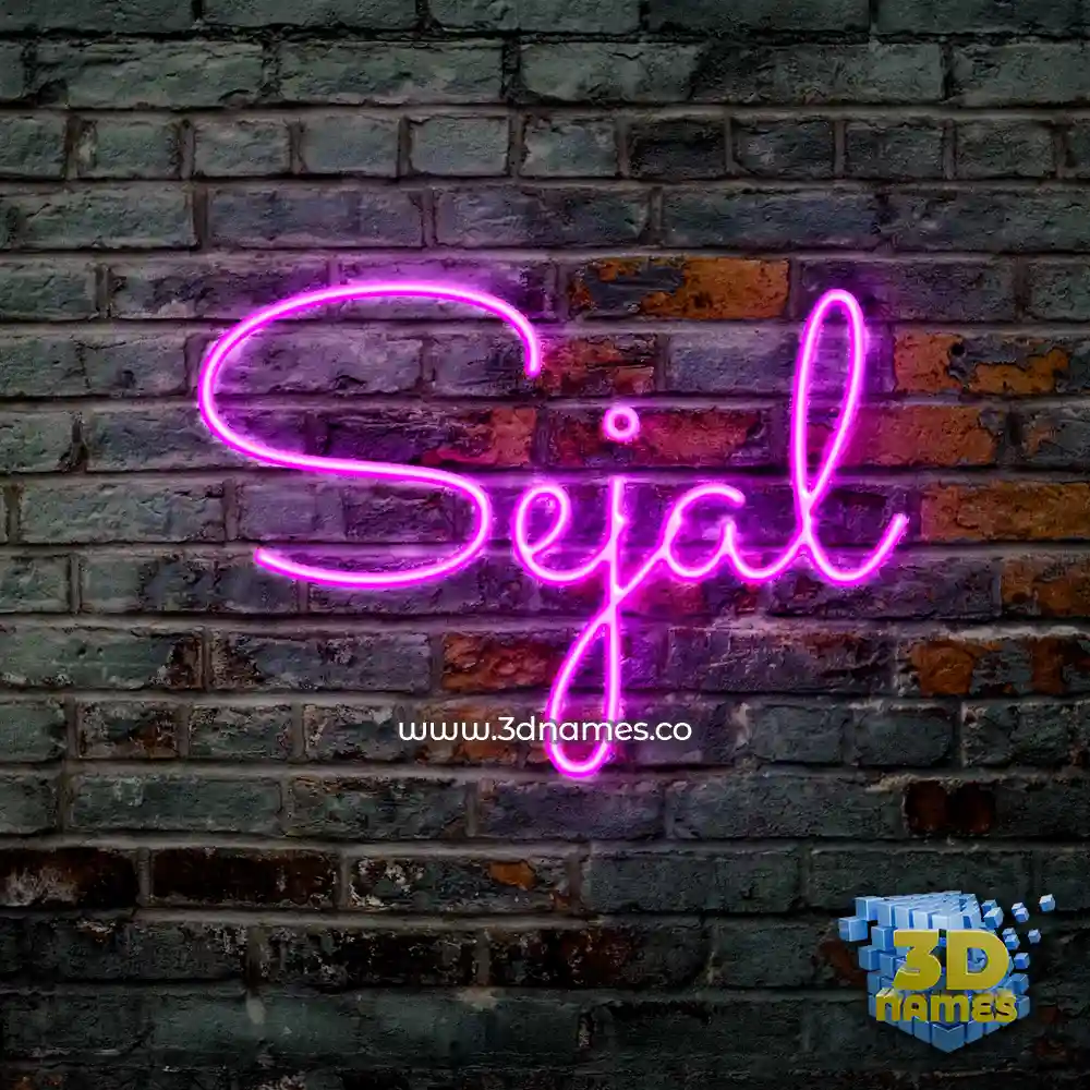 sejal in Pink Neon style - 3D name wallpaper