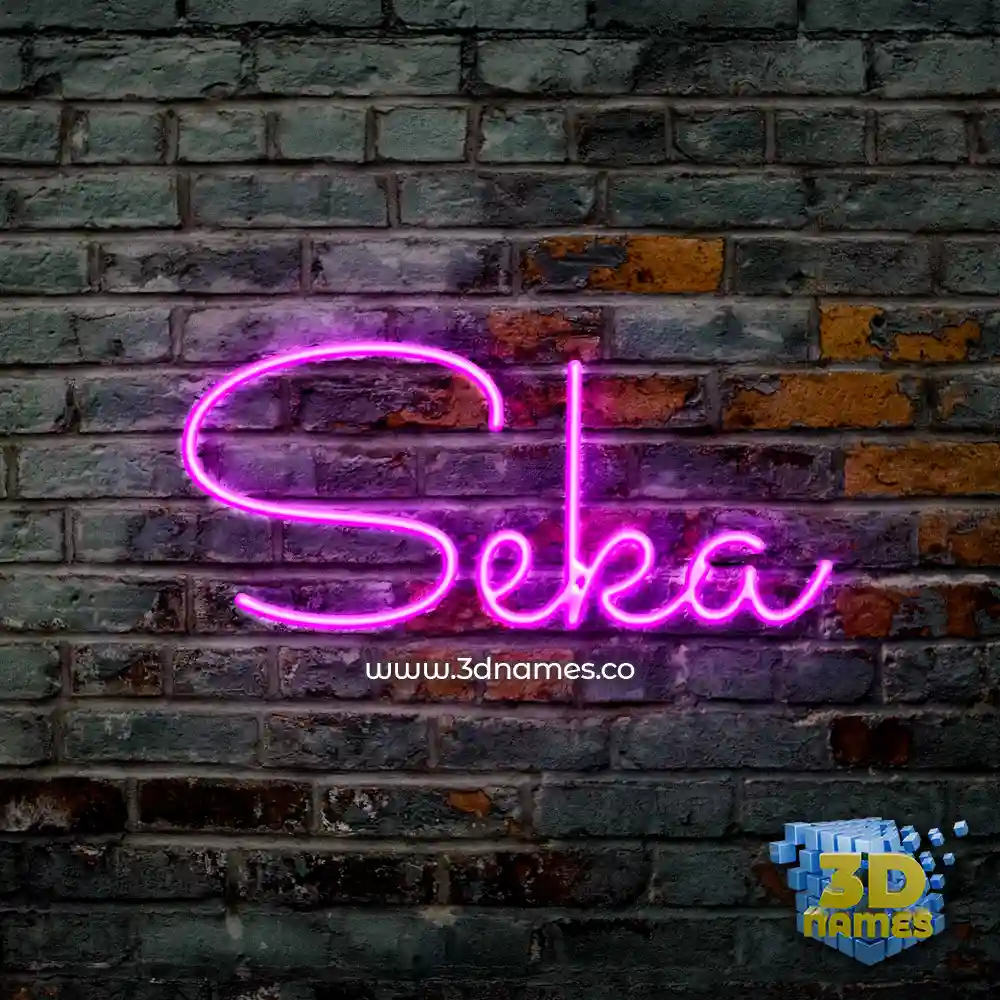 seka in Pink Neon style - 3D name wallpaper