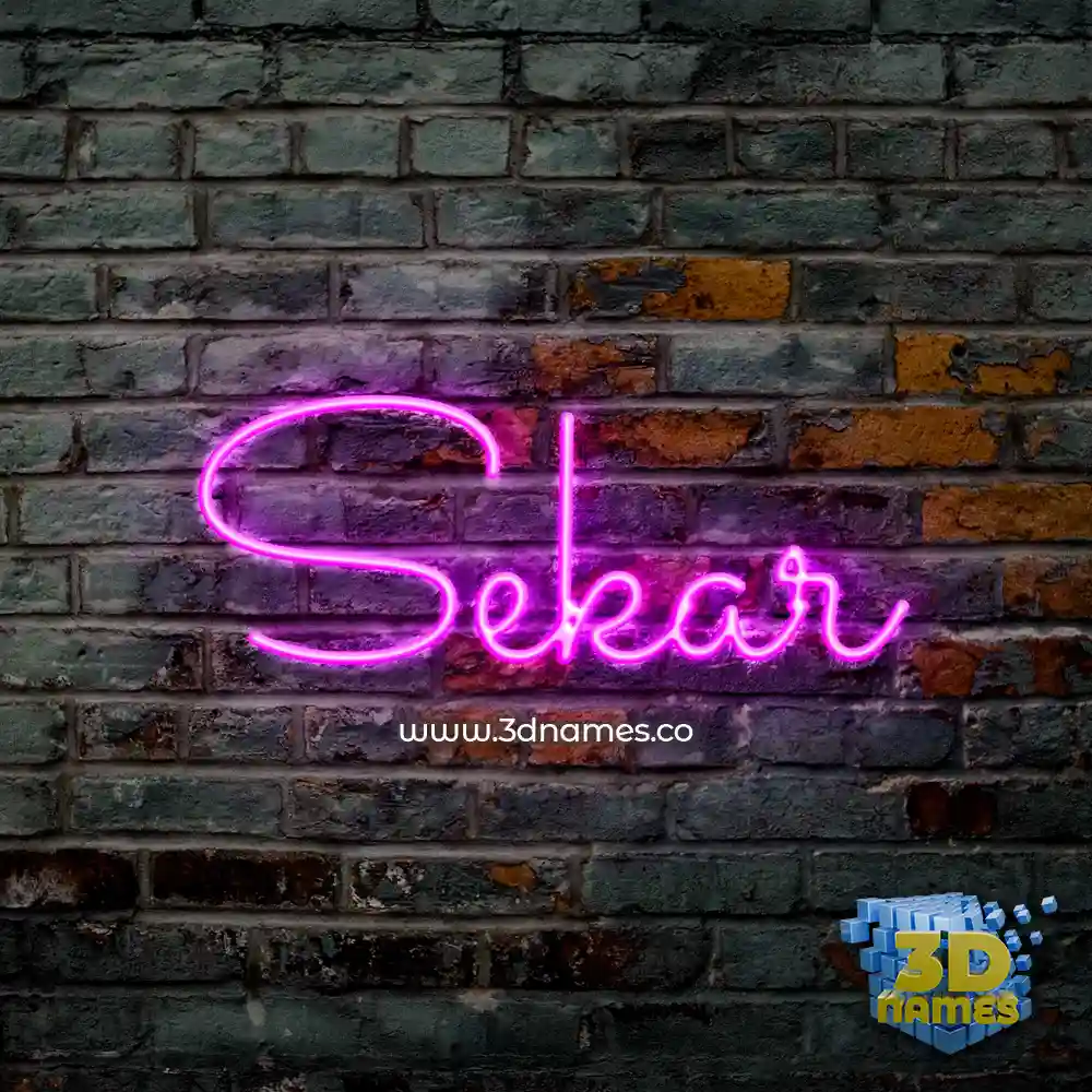 sekar in Pink Neon style - 3D name wallpaper