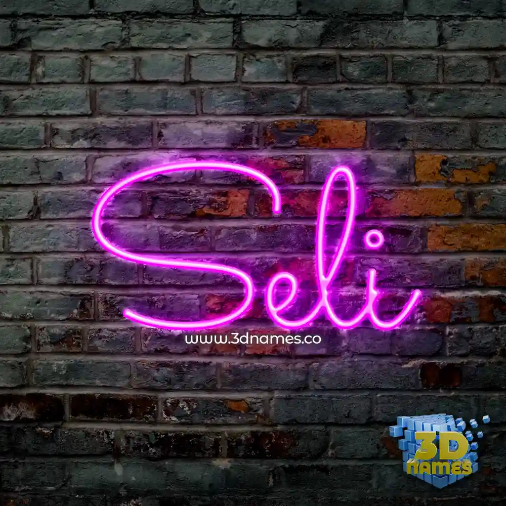 seli in Pink Neon style - 3D name wallpaper