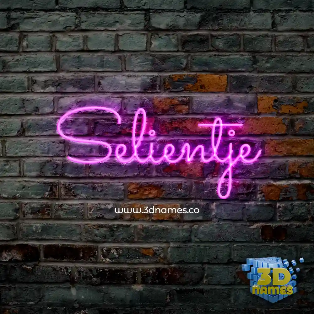 selientje in Pink Neon style - 3D name wallpaper