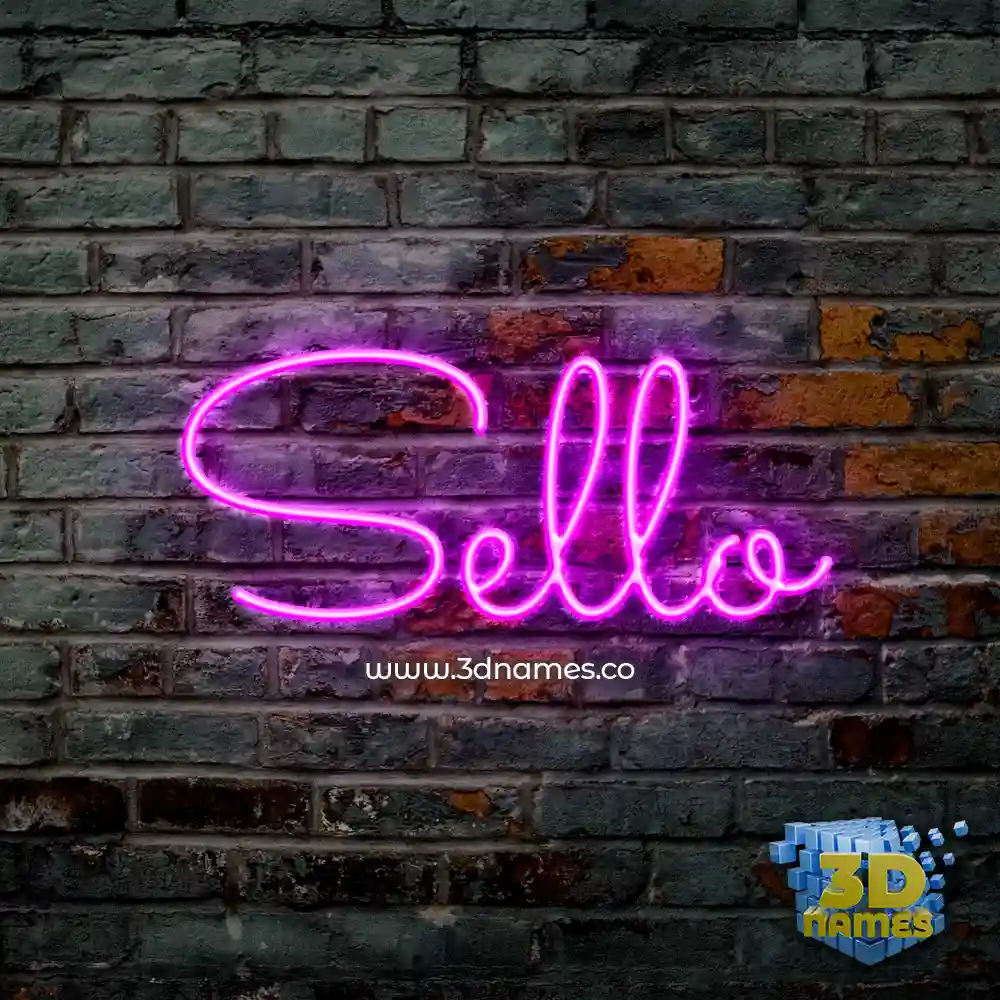sello in Pink Neon style - 3D name wallpaper