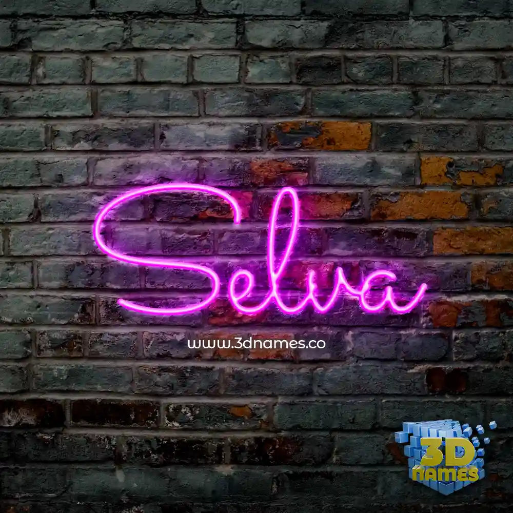 selva in Pink Neon style - 3D name wallpaper
