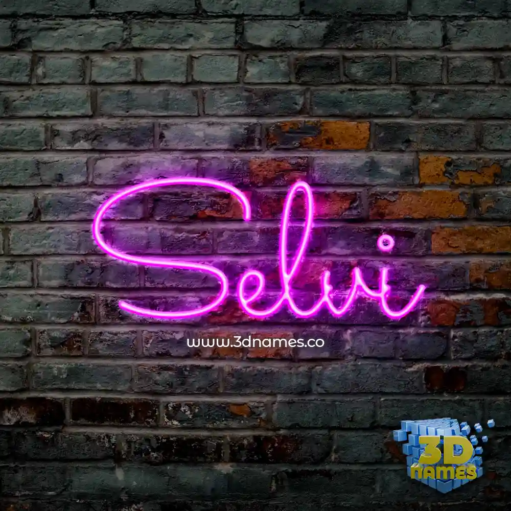 selvi in Pink Neon style - 3D name wallpaper