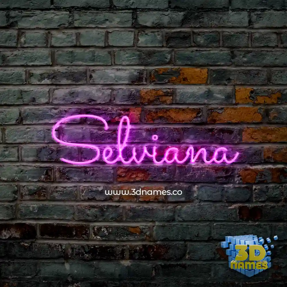 selviana in Pink Neon style - 3D name wallpaper