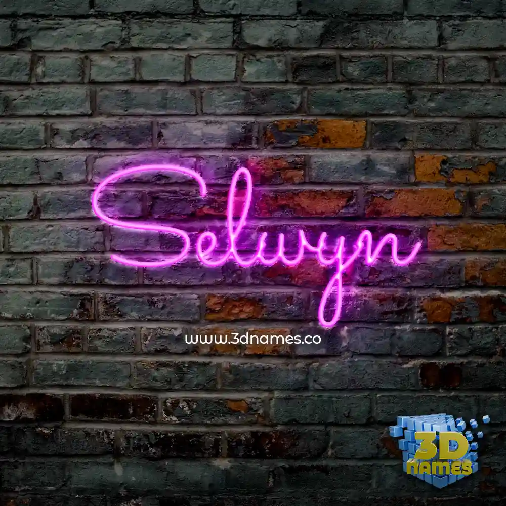 selwyn in Pink Neon style - 3D name wallpaper